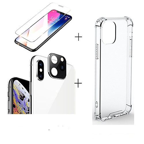 

3 in 1/set For iphone 11/11pro/11 pro max Screen Protector transparent case silicone Camera Lens glass film
