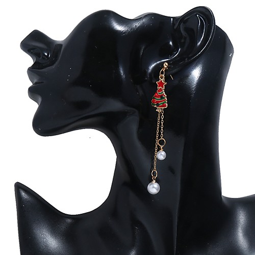 

Women's Drop Earrings Tassel Bell Christmas Tree Cute Imitation Pearl Imitation Diamond Earrings Jewelry White / Green / Red For Christmas 1 Pair