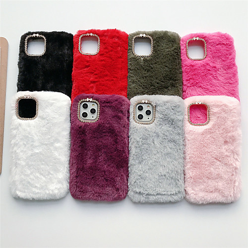 

Phone Case For Apple Back Cover iPhone 12 Pro Max 11 SE 2020 X XR XS Max 8 7 6 iPhone 11 Pro Max SE 2020 X XR XS Max 8 7 6 Rhinestone Plush TPU