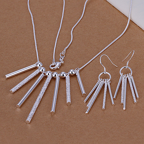 

Women's Drop Earrings Pendant Necklace Bridal Jewelry Sets Classic Precious Unique Design Fashion Silver Plated Earrings Jewelry Silver For Wedding Party Holiday 1 set