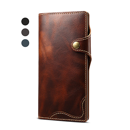 

Case For Samsung Galaxy Galaxy Note 10 / Galaxy Note 10 Plus Card Holder / Magnetic / Auto Sleep / Wake Up Full Body Cases Solid Colored Genuine Leather / TPU