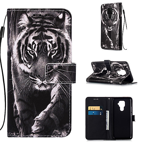 

Case For Huawei Huawei P Smart 2019 / Huawei Honor 8A / Huawei Mate 20 lite Wallet / Card Holder / with Stand Full Body Cases Animal PU Leather