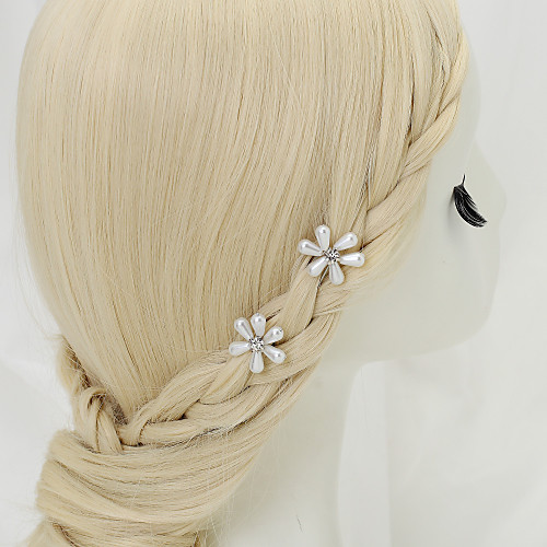 

Imitation Pearl / Rhinestone Hair Pin with Rhinestone / Imitation Pearl 2pcs Wedding Headpiece