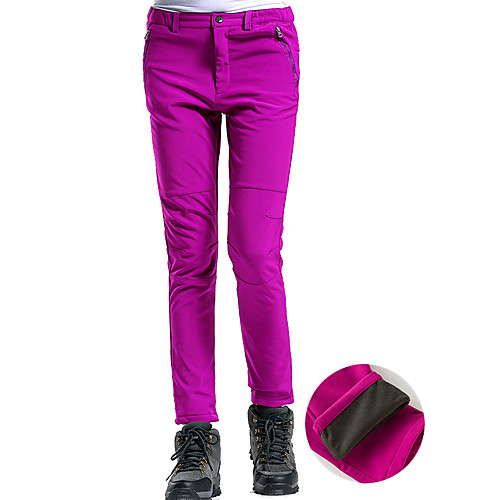 

Women's Hiking Pants Trousers Softshell Pants Solid Color Winter Outdoor Thermal Warm Waterproof Windproof Fleece Lining Fleece Pants / Trousers Bottoms Purple Red Pink Grey khaki Skiing Camping