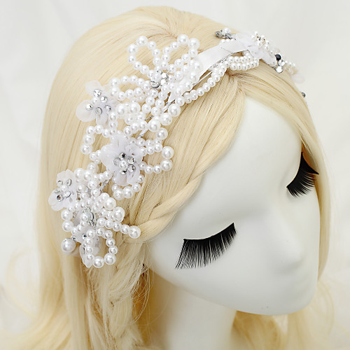 

Imitation Pearl / Rhinestone / Fabrics Flowers with Rhinestone / Imitation Pearl / Flower 1 Piece Wedding Headpiece