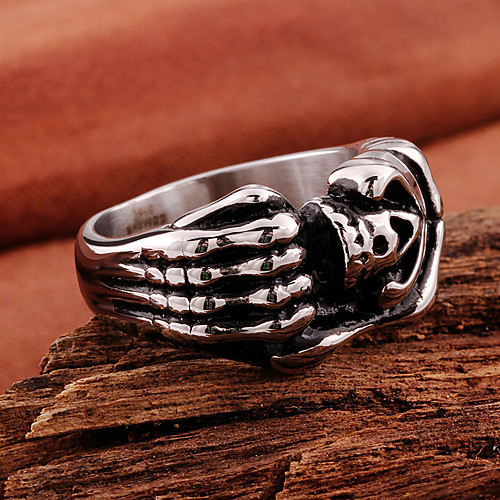 

Band Ring Vintage Style Black Titanium Steel Skull Precious Vintage Punk Rock 1pc 8 / Men's