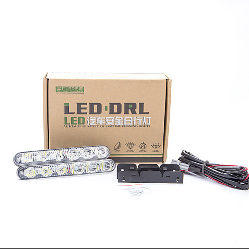 

2pcs/set High Power car DRL led 6Led Car Light Source Waterproof daylight DC12V Daytime Running Light Auto Lamp lighting White strip work light