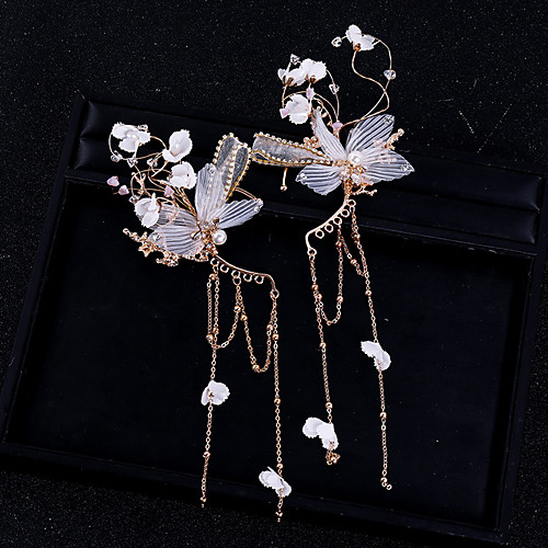 

Women's Ear Cuff Classic Butterfly Stylish Earrings Jewelry Gold For Wedding Party 2pcs