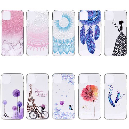 

Phone Case For Apple Back Cover iPhone 12 Pro Max 11 SE 2020 X XR XS Max 8 7 6 Transparent Pattern Butterfly TPU