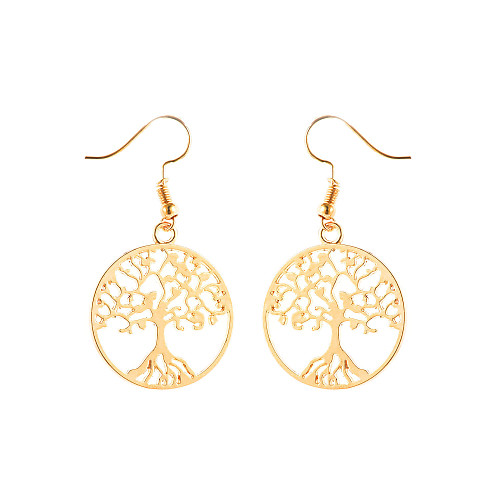 

Women's Drop Earrings Hollow Out Tree of Life Fashion Earrings Jewelry Gold / Silver For Daily 1 Pair