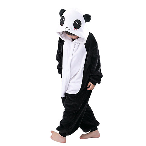 

Kid's Kigurumi Kigurumi Pajamas Panda Animal Onesie Pajamas Flannel Toison Black / White Cosplay For Animal Sleepwear Cartoon Festival / Holiday Costumes / Leotard / Onesie