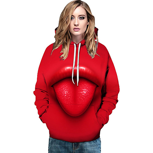 

Women's Plus Size Hoodie Geometric 3D Character Daily Basic Streetwear Hoodies Sweatshirts Red