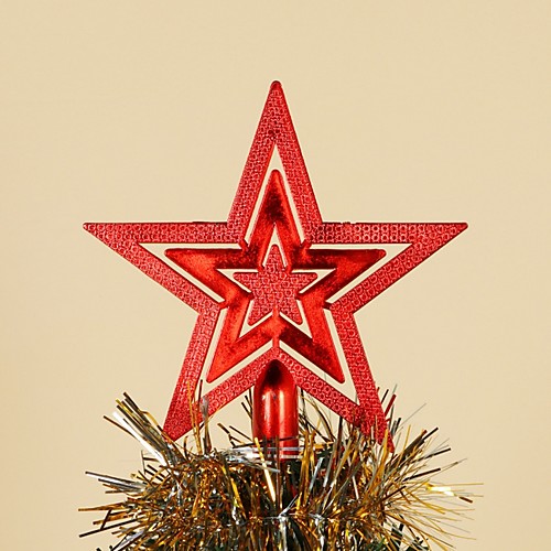 

Treasures Silver Glittered Mini Star Christmas Tree Topper