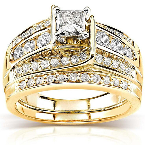 

Women's Ring Cubic Zirconia 3pcs Gold Gold Plated Geometric Fashion Daily Holiday Jewelry Geometrical Star Cool