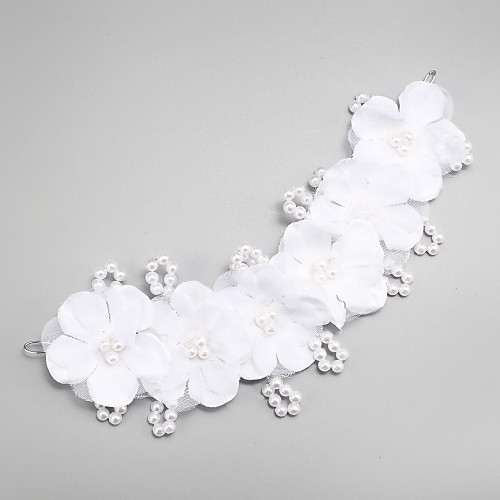 

Imitation Pearl / Fabrics / Alloy Flowers with Imitation Pearl / Flower 1 Piece Wedding Headpiece