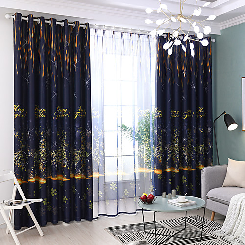 

Two Panel American Country Style Deer Star Print Blackout Curtain Living Room Bedroom Children's Room Curtain