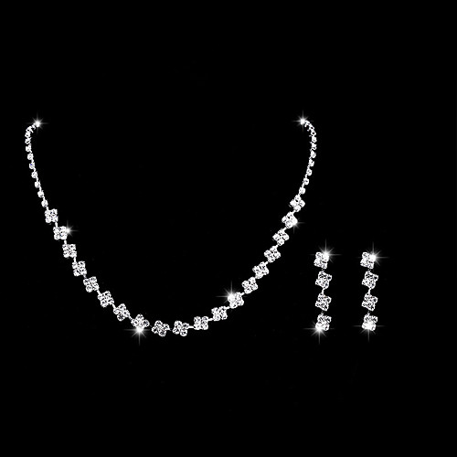 

Women's Jewelry Set Bridal Jewelry Sets Tennis Chain Simple Elegant Fashion Korean Rhinestone Earrings Jewelry Silver For Wedding Anniversary Party Evening Gift Engagement 1 set
