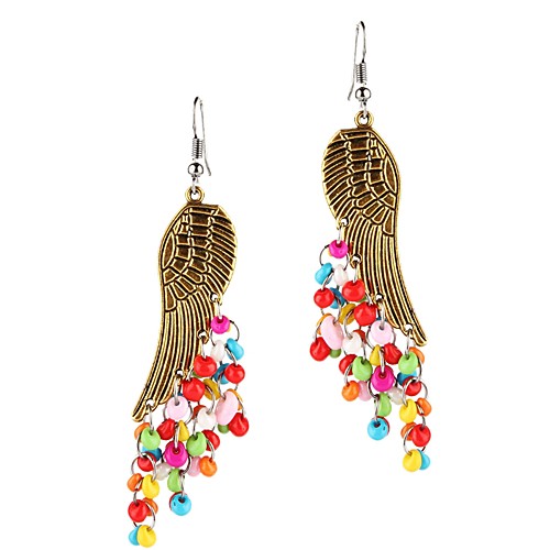 

Women's Drop Earrings Tassel Angel Wings Ethnic Earrings Jewelry Blue / Rainbow For Daily 1 Pair