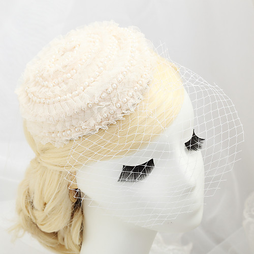 

Imitation Pearl / Net / Fabrics Fascinators with Imitation Pearl 1 Piece Wedding / Special Occasion Headpiece