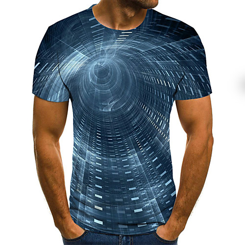 

Men's T shirt Graphic Print Short Sleeve Daily Tops Streetwear Punk & Gothic Navy Blue