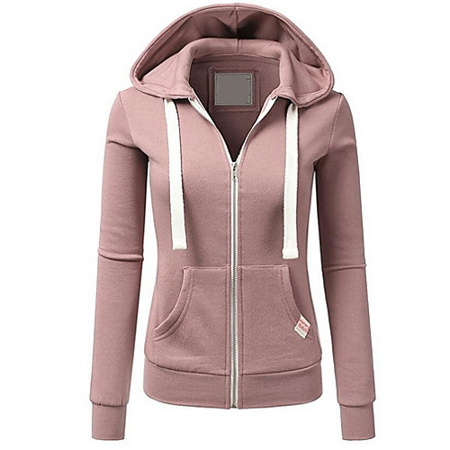 

Women's Hoodie Solid Colored Basic Wine Black Blushing Pink Orange Light Blue S M L XL