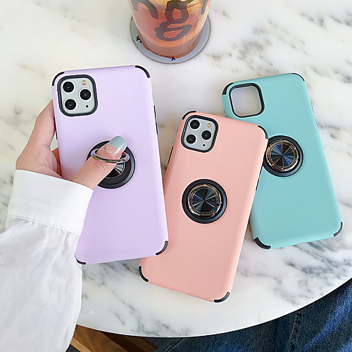 

Phone Case For Huawei Back Cover Leather Huawei P30 Huawei P30 Pro Huawei P30 Lite Honor 10 Lite Huawei Y6 (2019) Huawei Y9 (2019)(Huawei Enjoy 9 Plus) Ring Holder Solid Color PU Leather PC