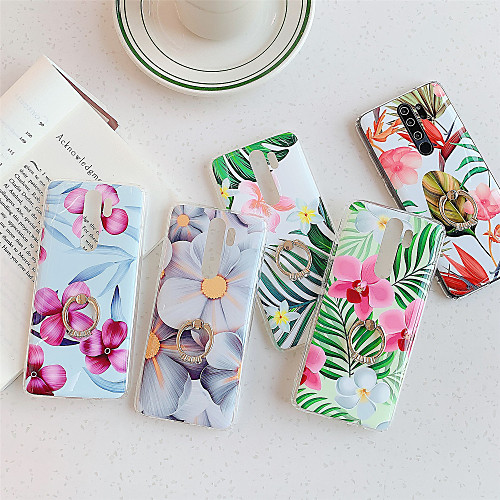 

Case For Xiaomi Xiaomi Redmi Note 5 / Xiaomi Redmi Note 6 / Redmi Note 7 Ring Holder / IMD / Pattern Back Cover Flower TPU