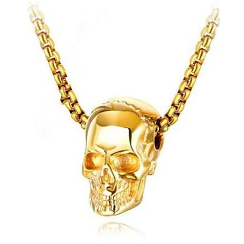 

Women's Men's Pendant Necklace Geometrical Skull Fashion Titanium Steel Silver Gold Black 50 cm Necklace Jewelry 1pc For Gift Daily