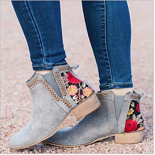 

Women's Boots Flat Heel Pointed Toe Daily Outdoor Suede Black Brown Gray / Booties / Ankle Boots