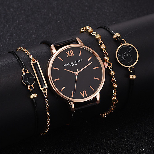 

Women's Bracelet Watch Cubic Zirconia Casual Elegant White Blue Brown PU Leather Chinese Quartz Black Wood White New Design Casual Watch 1 set Analog One Year Battery Life