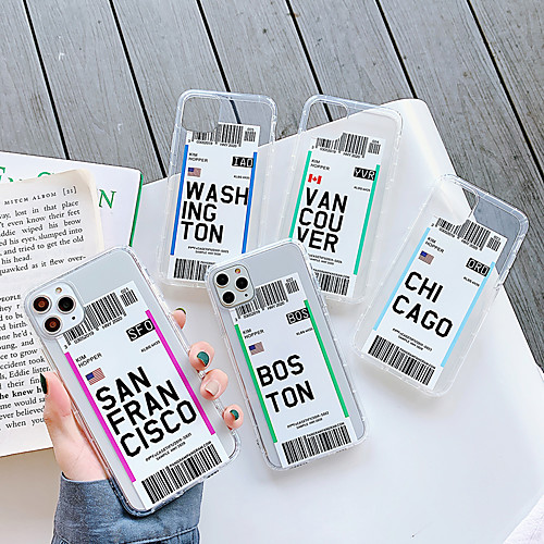 

Phone Case For Apple Back Cover iPhone 11 Pro Max SE 2020 X XR XS Max 8 7 6 Shockproof Transparent Pattern Word / Phrase Transparent TPU
