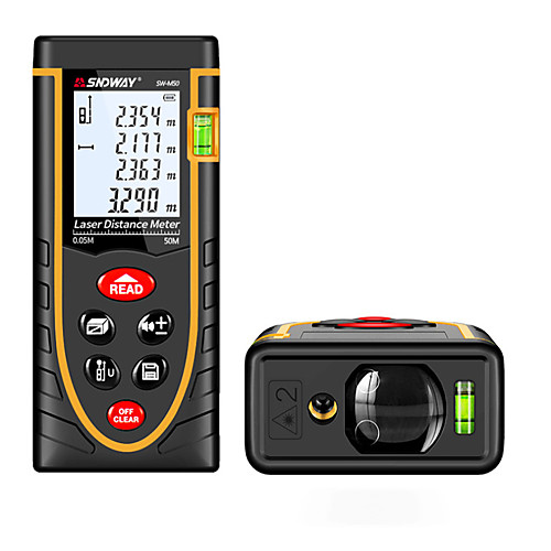 

Sndway SW-M50 Handheld Digital 40m 635nm Laser Distance Measurer with Distance & Angle Measurement