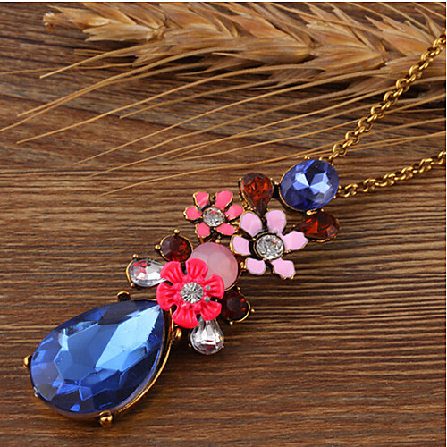 

Women's Pendant Necklace Long Necklace Floral Pear Fashion Resin Glass Chrome Rainbow 76 cm Necklace Jewelry For Christmas Halloween Party Evening Street Gift
