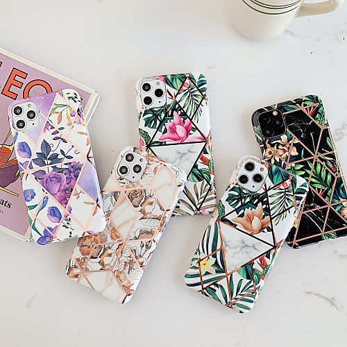 

Phone Case For Apple Back Cover iPhone 11 Pro Max SE 2020 X XR XS Max 8 7 6 Plating IMD Pattern Flower / Floral TPU