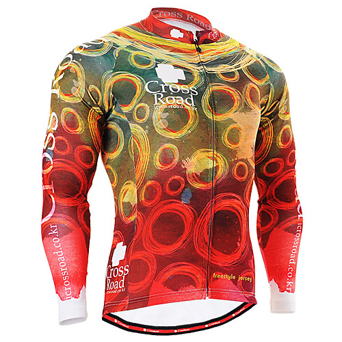 

21Grams Men's Long Sleeve Cycling Jersey Winter Spandex Polyester Red / Yellow Solid Color Bike Jersey Top Mountain Bike MTB Road Bike Cycling UV Resistant Quick Dry Breathable Sports Clothing Apparel