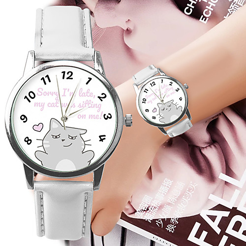 

Women's Quartz Watches New Arrival Fashion Black White Blue PU Leather Chinese Quartz Black White Purple Chronograph Cute New Design 1 pc Analog One Year Battery Life