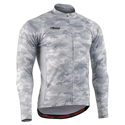 

21Grams Men's Long Sleeve Cycling Jersey Winter Fleece Titanium Bike Jersey Padded Shorts / Chamois Top Mountain Bike MTB Road Bike Cycling UV Resistant Breathable Quick Dry Sports Clothing Apparel