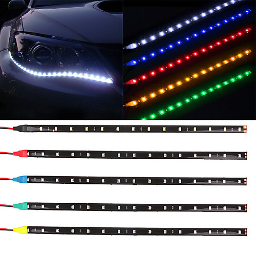 

10pcs 12V 30cm 15LED 3528 SMD Waterproof Car Auto Flexible Strip Lights For Car Auto Bike Motorcycle Truck Decoration Lighting