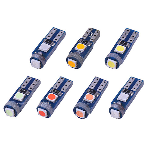 

10PCS car T5 led W3W 3SMD 3030 Dashboard warnng indicator Wedge Light Instrument Bulb canbus Auto Lamp LED Car Interior Light