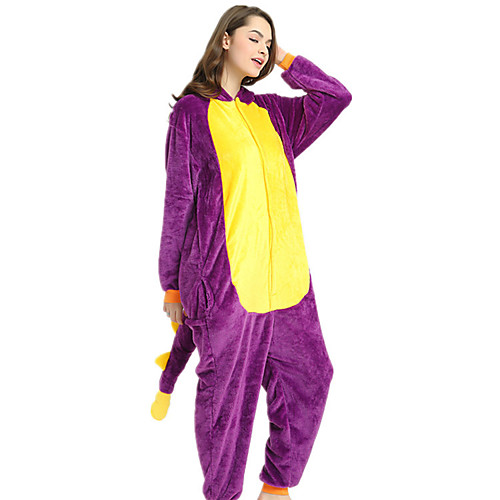 

Adults' Kigurumi Pajamas Dragon Onesie Pajamas Flannel Fabric Purple Cosplay For Men and Women Animal Sleepwear Cartoon Festival / Holiday Costumes