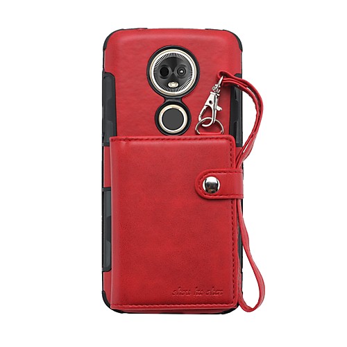 

Case For Motorola Moto G6 Plus / Moto E5 Plus Wallet / Card Holder / Shockproof Back Cover Solid Colored PU Leather