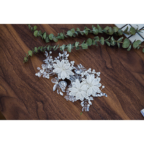 

Crystal / Rhinestone / Paillette Headdress with Imitation Pearl / Crystal / Rhinestone / Paillette 1 Piece Wedding Headpiece