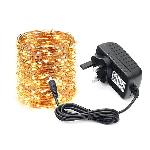 

10m String Lights 100 LEDs 1 X 12V 3A Power Supply 1 set Warm White White Multi Color Halloween Christmas Creative Party Decorative 100-240 V