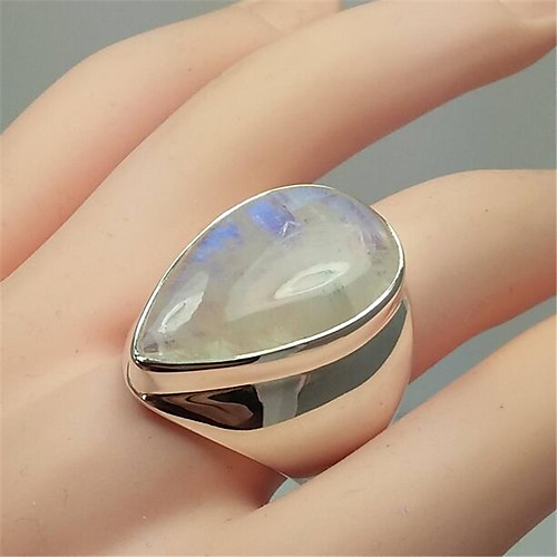 

Band Ring Moonstone 3D Rainbow Copper Silver Plated Glass Precious Fashion Vintage 1pc 7 8 / Women's