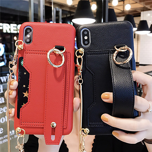 

Phone Case For Apple Back Cover Leather iPhone 12 Pro Max 11 SE 2020 X XR XS Max 8 7 6 iPhone 11 Pro Max SE 2020 X XR XS Max 8 7 6 with Stand Solid Color PU Leather