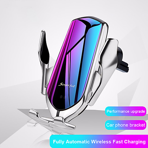 

R1 Automatic Clamping 10W Wireless Charger Car Holder Smart Infrared Sensor Qi GPS Air Vent Mount Mobile Phone Bracket Stand