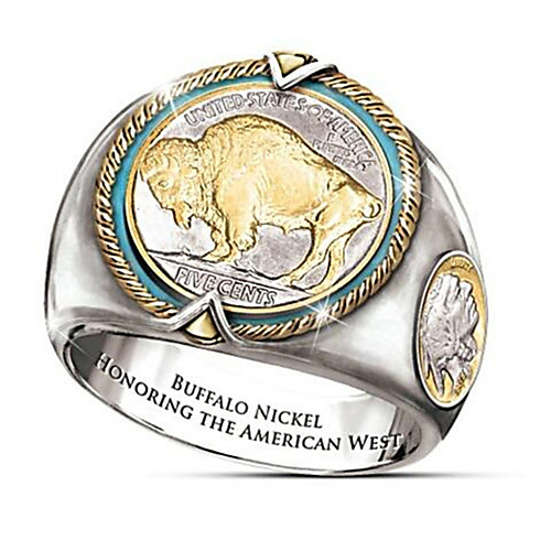 

Men's Ring 1pc Gold Brass Geometric Fashion Daily Holiday Jewelry Geometrical Animal Cool