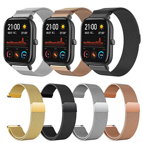 

Metal Milanese Loop Watch Band For Amazfit GTS / GTR 42mm / Bip Youth Replaceable Bracelet Wrist Strap Wristband