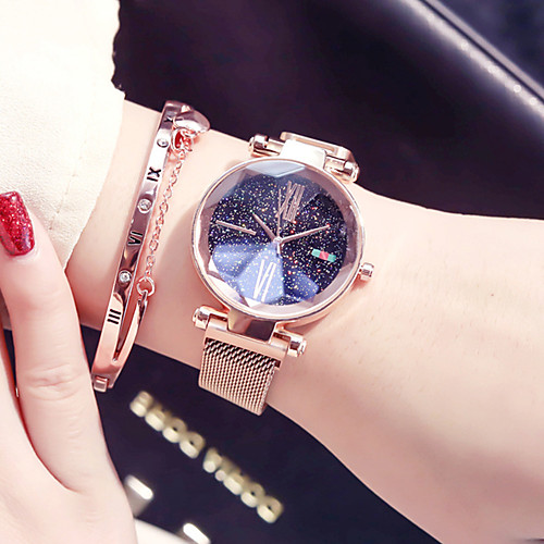 

Women's Quartz Watches Casual Minimalist Black Gold Purple Alloy Chinese Quartz Black Purple Gold Chronograph Creative Luminous 30 m 2pcs Analog Two Years Battery Life
