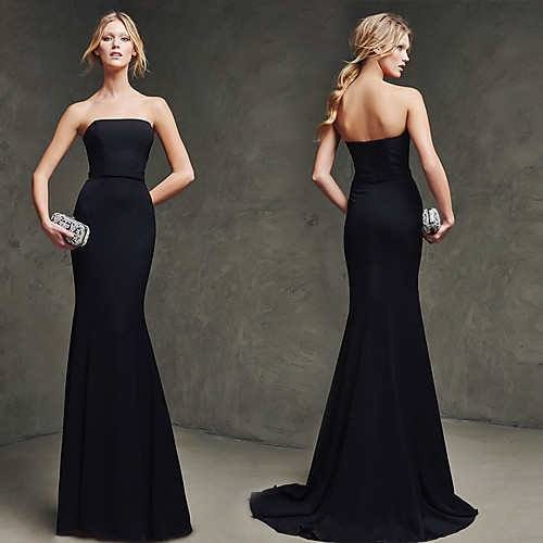 

Mermaid / Trumpet Elegant Formal Evening Dress Strapless Sleeveless Sweep / Brush Train Polyester with 2021